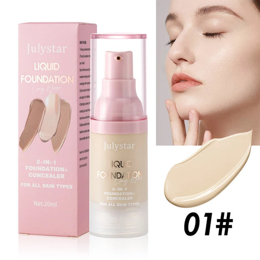 High Coverage Liquid Foundation Tint Oil Control Face Brighten Natural Concealer Waterproof BB Cream Makeup Korean Base Cosmetic