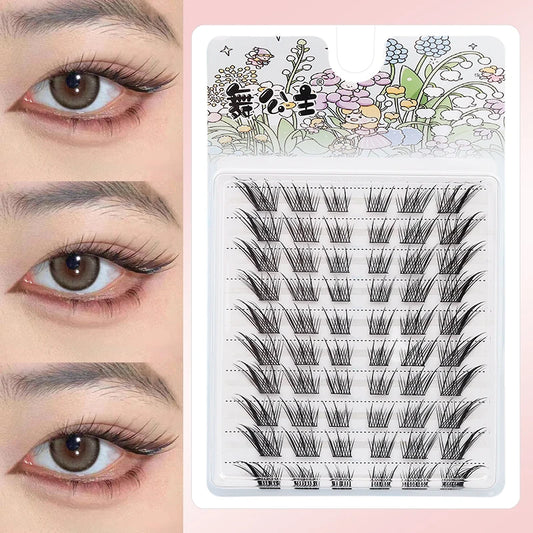 DINGSEN 10 rows Individual Eyelashes Wholesale 10-12mm Cluster Lashes Natural Anime False Kake Eyelashes Extension Makeup