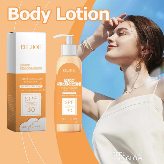 Kojic Acid Body Lotion SPF 30+ Sun Cream UV Protection Refreshing Moisturizing Body Skin Care Niacinamide Brighten Body Lotion