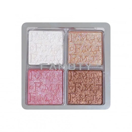 4 Color Face Highlighter Palette Illuminator Palette Natural Glow Waterproof Glitter Shimmer Baked Powder Highlighter Makeup