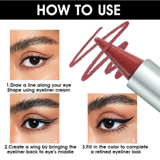 Coffee Brown Velvet Eyeliner Stick Matte Waterproof Long Lasting Eyeshadow Eyeliner Gel Pen Smooth Quick Drying Eyeliner Cream