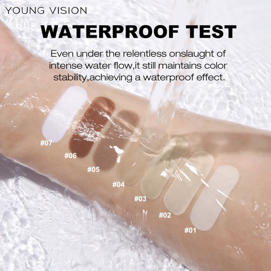 Long-Lasting Waterproof Liquid Foundation with Oil Control & Moisturizing, High Coverage Sweat-Resistant Concealer for Women,