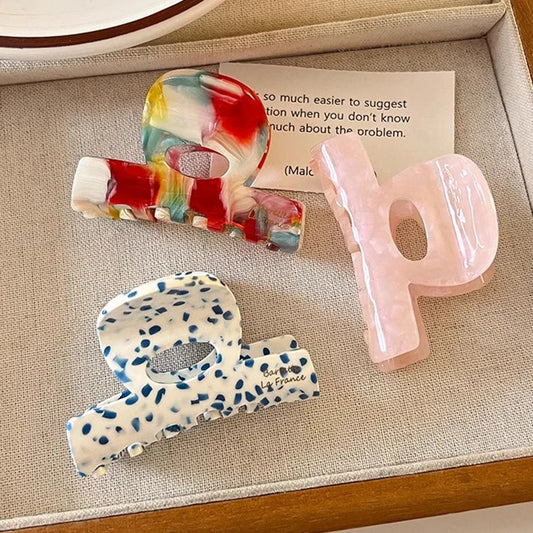 Vintage Acetate Print Small Hair Claw For Women Girl Sweet Hair Ornament High Grade Hair Accessories Claw Clip Hair Clip Hairpin
