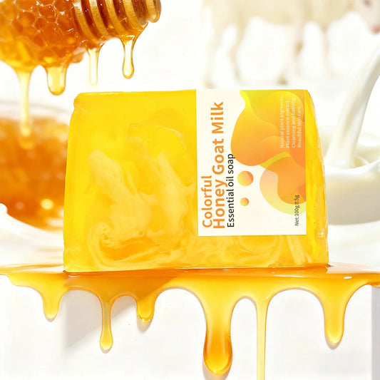 Colorful Honey Goat Milk Moisturizing Soap Natural Honey Essence Nourishes Skin Pure Natural Goat Milk Whitening Cleaning Soap