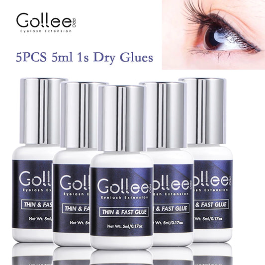 Gollee Glue for Eyelash Extensions 1s Fast Drying 5ml Bonder Glue Lasting false Lash Extension Supplies Profession Makeup tools