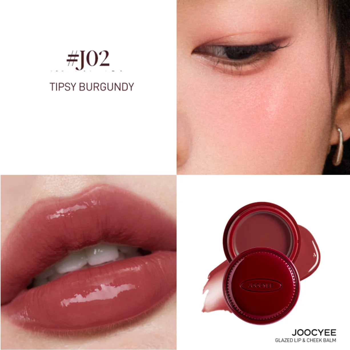 Joocyee Christmas Makeup Collection LIP N CHEEK BALM GLAZED OR MATTE Eyeshadow MULTI PURPOSE CREAM Lipstick blush cream Original
