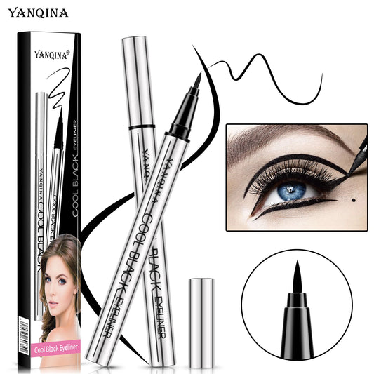 Quick-Drying Liquid Eyeliner, Waterproof, Smudge-Proof, Long-Lasting Black, Ideal for Beginners