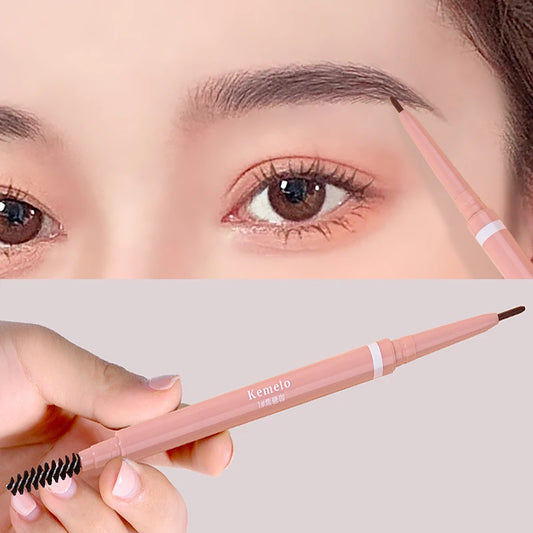 1.5mm Ultra Fine Double-Ended Eyebrow Pencil Automatic Rotating Natural Waterproof Long Lasting Professional Eyebrow Pen Makeup