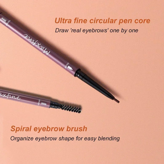 Double Headed Rotable Eyebrow Pen Black Brown Extremely Fine Eyebrow Pencil Lasting Natural Waterproof Matte Eye Brow Pencil