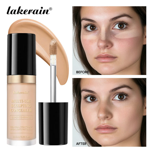 lakerain 5-Color Waterproof Concealer Matte High Coverage Oil-Control Foundation for Acne Scars and Dark Circles Cosmetics
