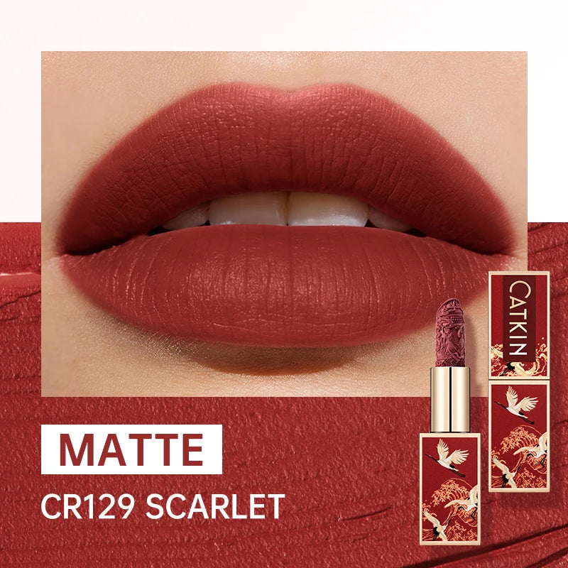 CATKIN Makeup Velvet Matte Lipstick, Hydrating Satin Long Lasting lipstick with Smooth and Creamy Texture