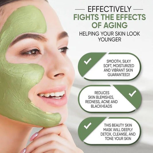LAIKOU Matcha Mud Face Mask Deep Cleansing Oil-Control Clay Facial Mask Moisturizing Packs Facial Korean Skin Care Mud Masks
