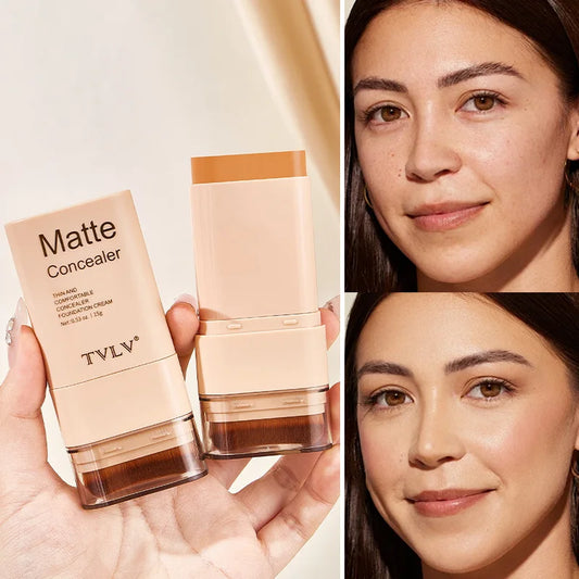 Eraser Concealer Double-Head Foundation Stick, Nine-color Waterproof Non-Gluggy Solid Foundation Cream