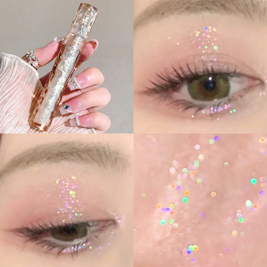 HISYI Colorful Star Flash Eyeshadow Pearlescent Sequins Brighten the Eye Silkworm Monochrome Eyeshadow Liquid High Gloss Makeup