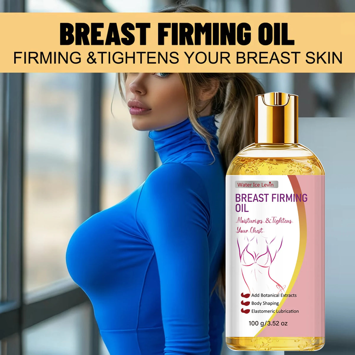 Breast Firming Oil with Collagen & Niacinamide, Moisturizing & Tightening for Chest Skin