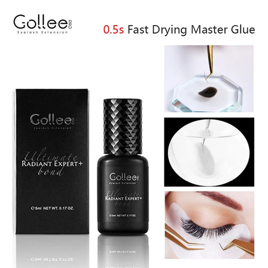 Gollee Glue for Eyelashes 0.5s eyelash Extensions professional eyelash adhesive Waterproof lash supplies for Salon Eyelash glue