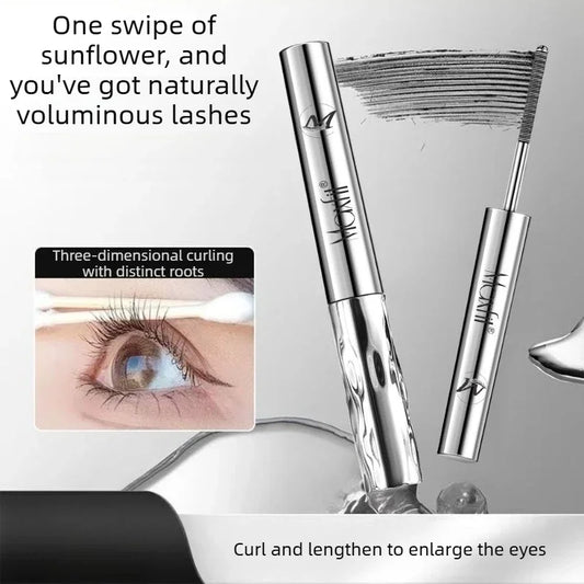 Waterproof Spiral Brush Head Mascara - Steel Tube Long-lasting Easy To Apply - Suitable for Beginners Party Makeup Mascara