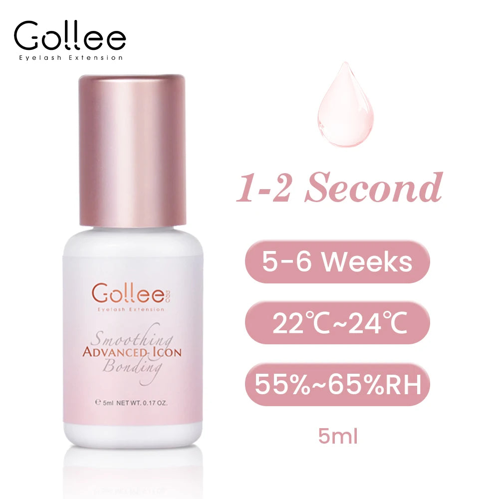 Gollee 1s Fast Dry Glue Lash Bonding Jelly Pink Eyelash Extension Glue Eyelash Adhesive Booster Cuticle Opening Accelerator tool