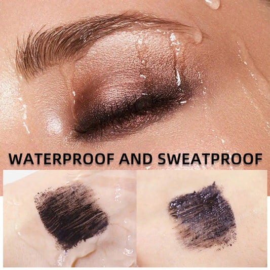 Black waterproof Mascara Lengthening Curling Black Lash Eyelash Extension Beauty Makeup Long-wearing Mascara Silk Fiber Mascara