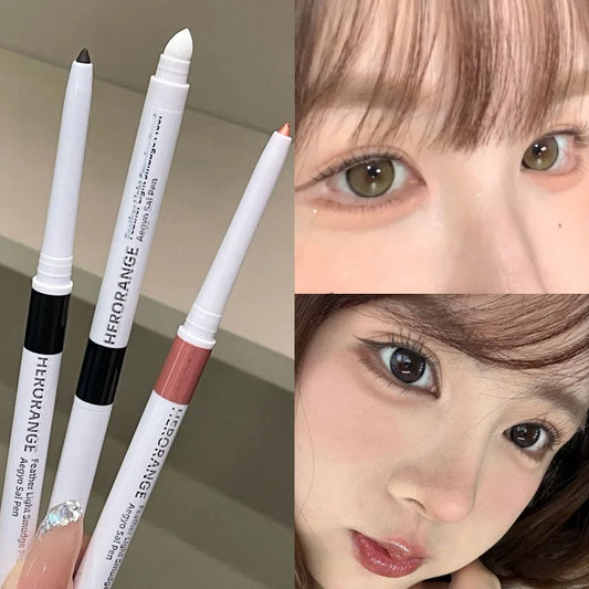 Double-ended Waterproof Eyeliner Gel Pencil Matte Shimmer Aegyo-sal Pen Black Lasting Not Blooming Quick Drying Eye Liner Makeup