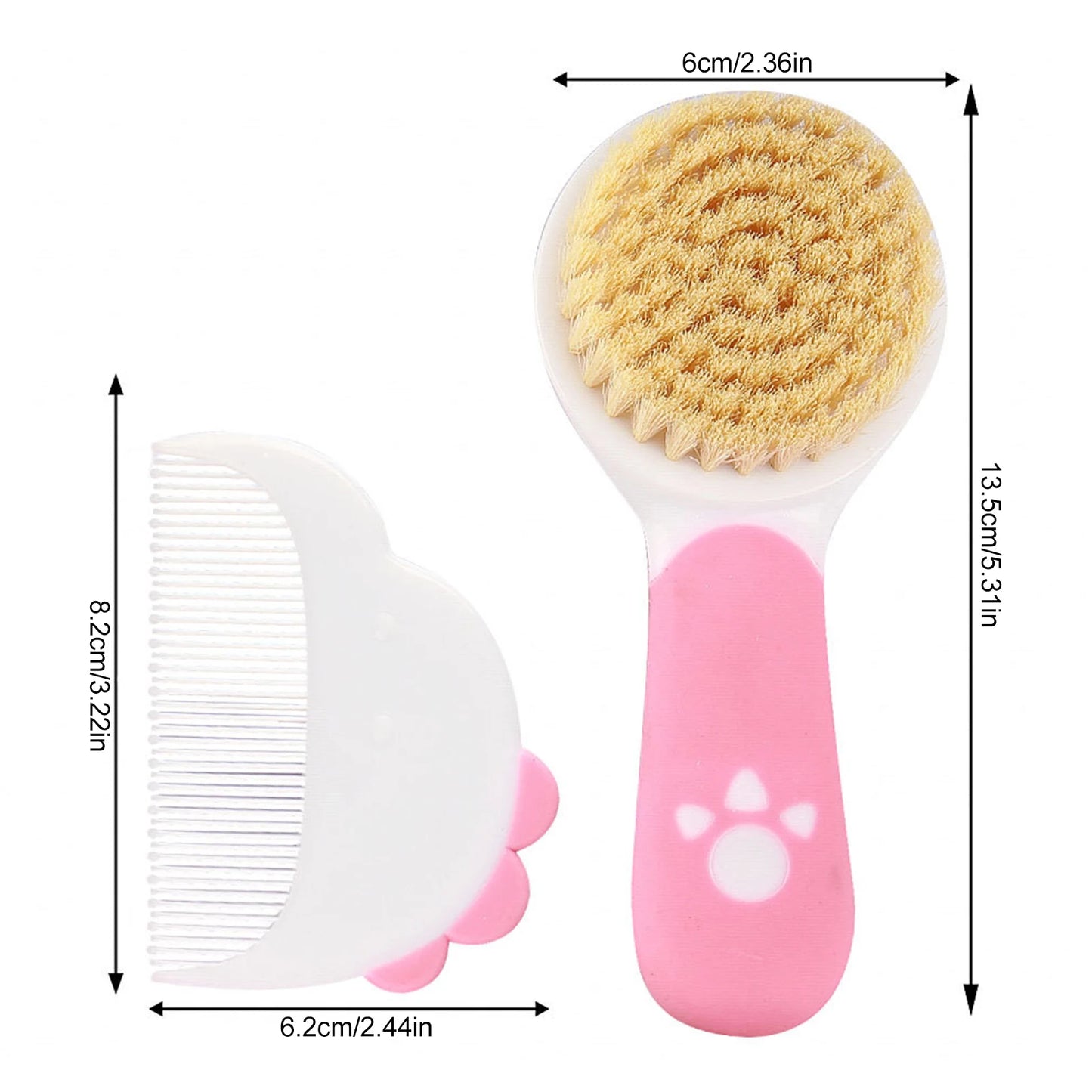 Baby Hair Brush with Soft Nylon Bristles Gentle Massage Bath Brush for Newborns and Infants