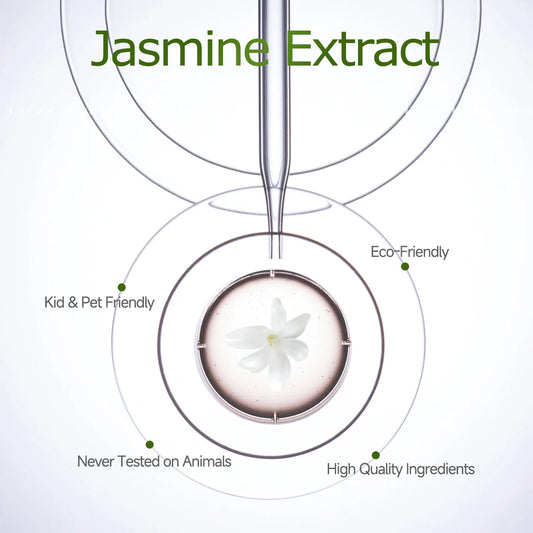 Jasmine essential oil for body massage, aromatherapy diffuser, facial skin care, spa, long-lasting fragrance.