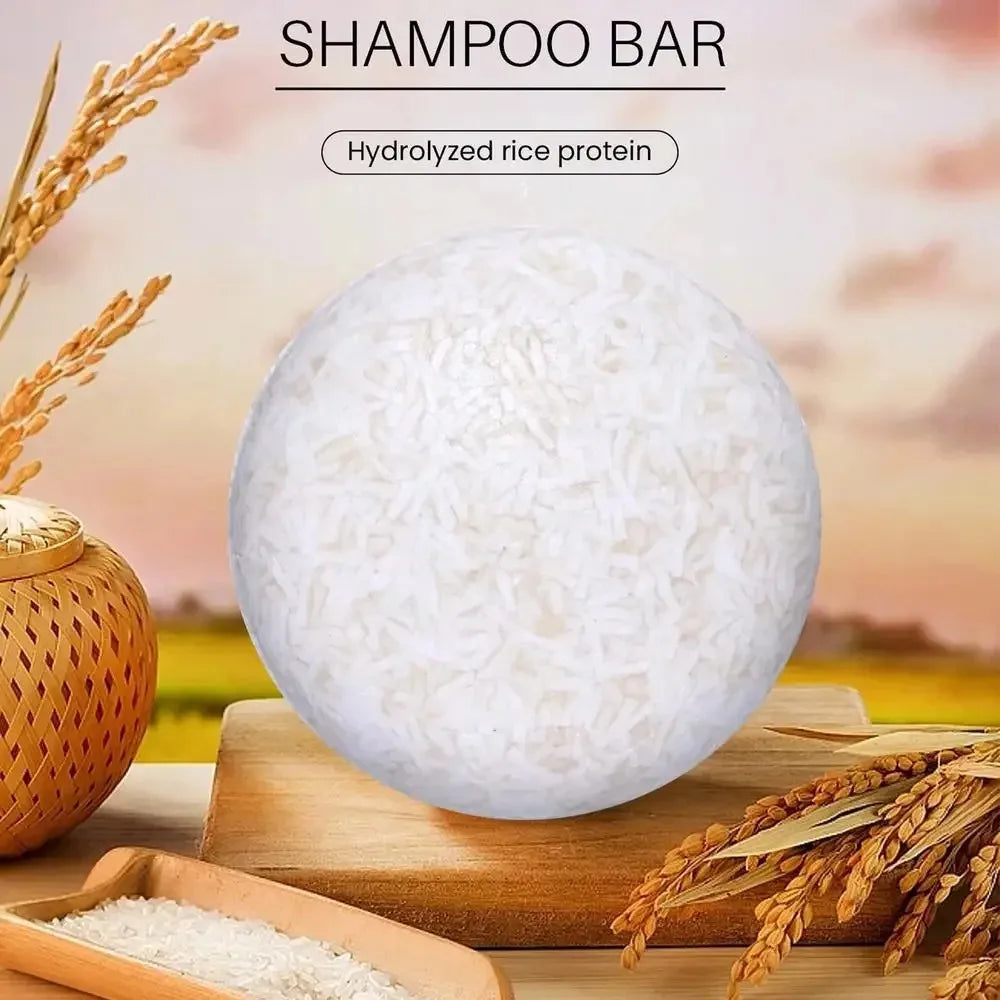 Organic Rice Shampoo Soap Bar Oil Free Conditioning Soap Rice Water Protein Nourishing Anti-loss Hair Soap Hair Growth Soap Bar