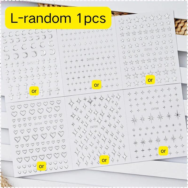 1piece 5D glass fragment nail sticker high quality stained glass window grille design glitter art decoration design nail sticker