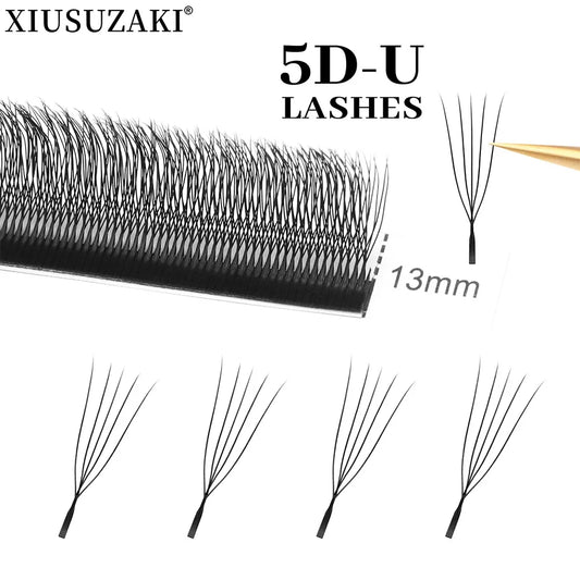 XIUSUZAKI U-Shaped YY 3D 4D 5D Eyelash Extensions New Style U Lashes Extension Mink Premade Volume Fans Individual False Lashes
