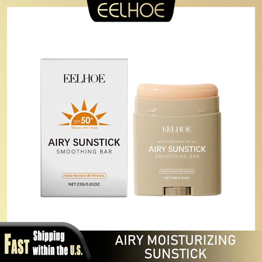EELHOE 23g Moisturize Airy Sunstick SPF50+ Anti-UV Long-lasting Protector High Coverage Matte Natural Sunscreen Cream Skin Care