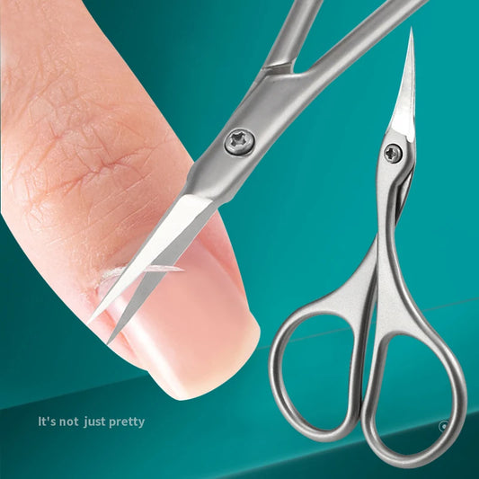Cuticle Scissors Stainless Steel Curved Blade Scissors Trimming the Fingernails Eyelash Eyebrow Dead Skin Small Nail Scissors