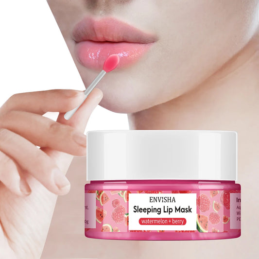 ENVISHA Watermelon Lip Sleep Mask Night Sleeping Maintenance Moisturizing Fade Lines Nourishing Balm Skin Care Beauty Health 20g