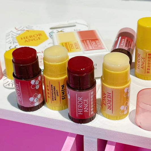 Honey Fruit Mini Lip Balm Moisturizing Nourishing Anti-wrinkle Lip Care Mask Anti-cracking Smooth Lips Sleep Fine Lines Lip Balm