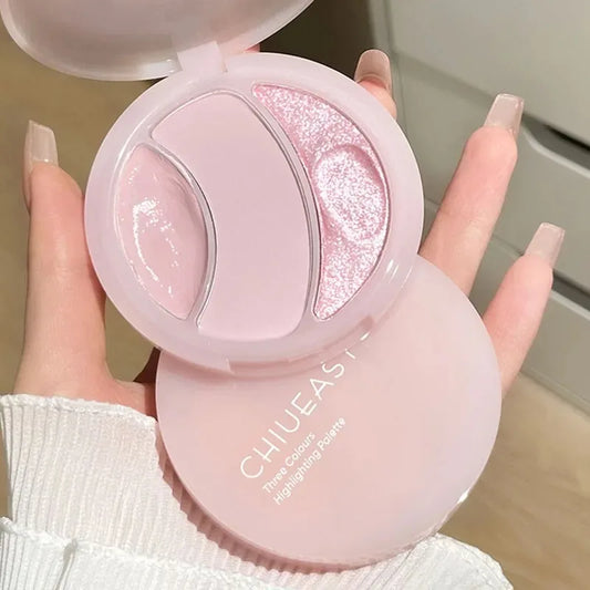 3D Matte&Shimmer Highlighter Powder Cream Water Light Pearl High Gloss Brighter Contouring Face Shading Concealer Makeup Palette