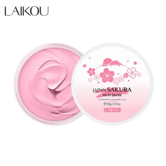 LAIKOU Sakura Clay Mask 25g/90g Deep Cleansing Oil Control Blackhead Removal Moisturizing Brightening Facial Skin Care