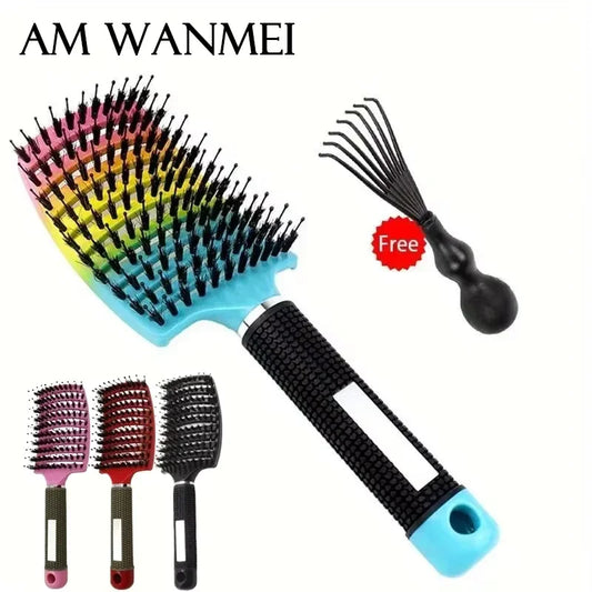 Hair Brush Detangling Hairbrush Bristle&Nylon Women's Wet Curly Hair Scalp Massage Comb Salon Hairdressing Styling Tools