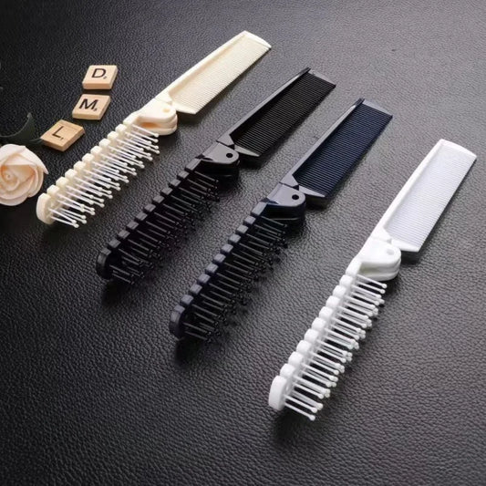 1pc 2 In 1 Double Headed Folding Hair Comb Portable Travel Hair Brush Compact Hair Comb Collapsible Pocket Brush