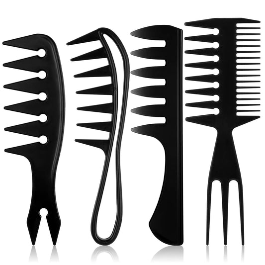4Pcs Styling Comb Set for Men Hair Styling - Wide Tooth Comb Hair Pick Texture Comb Slicked-back Undercut Anti Static Comb