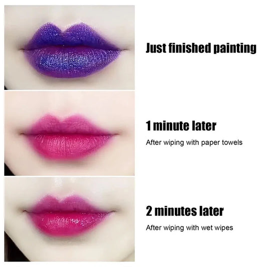 Blue Rose Lipstick Makeup Temperature Color Changing Lipstick Velvet Matte Moisturizing Waterproof Non-stick Cup Shiny Lipstick