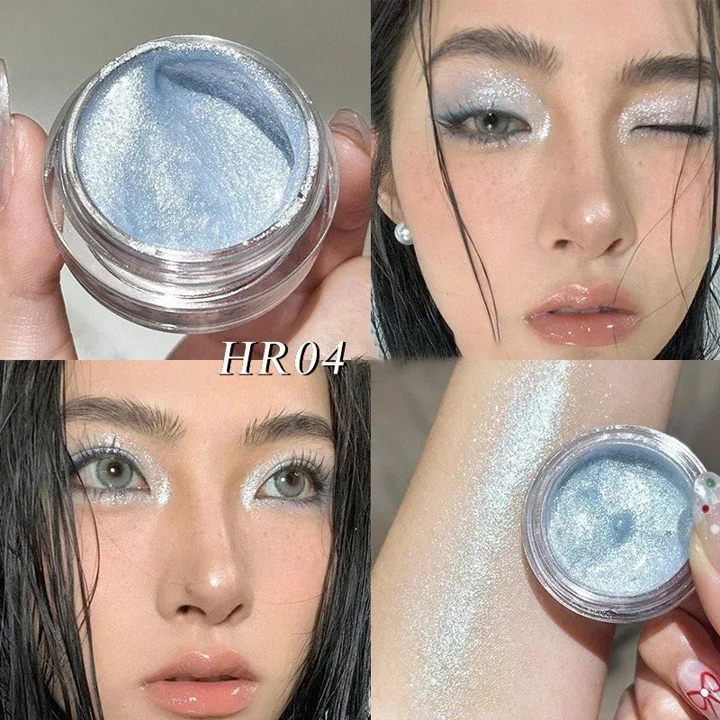 Diamond Glitter Liquid Eyeshadow Jars Sparkle Metallic Silver Blue Highlighter Fine Shimmer Waterproof Shiny Silkworm Eye Makeup