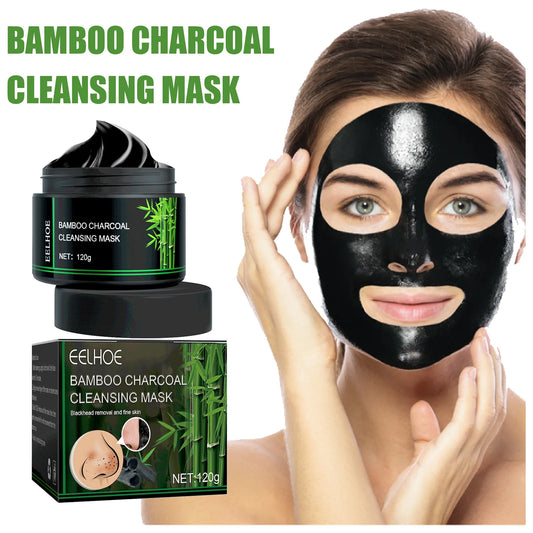 Bamboo Charcoal Cleansing Mask Blackhead Acne Mud Mask Skin Care Removal Shrink Pores Exfoliating Smooth Face Skin Oil Control
