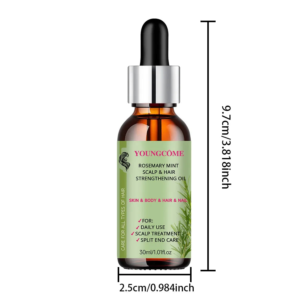 Rosemary Mint Scalp Hair Strengthening Oil,Deep Hydration,Repairs Damage,Enhances Shine,Promotes Growth,Smooths & Detangles