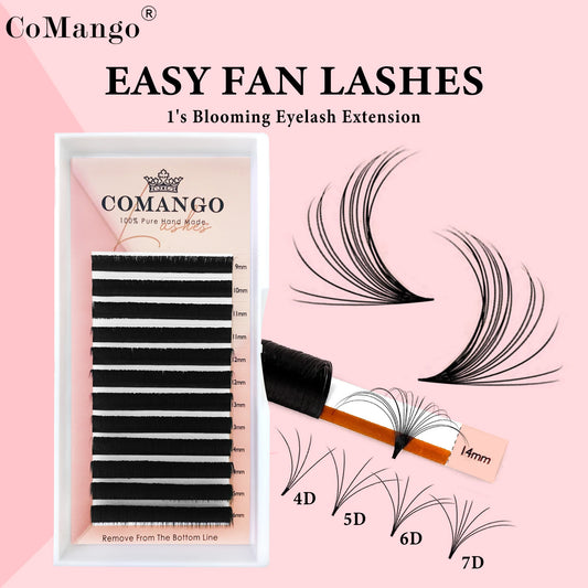 CoMango Easy Fan Lashes Extension DIY 2d/3d/4d/10d Faux Mink Blooming Eye Lash Extensions 0.03/0.05/0.07 Makeup Lashes