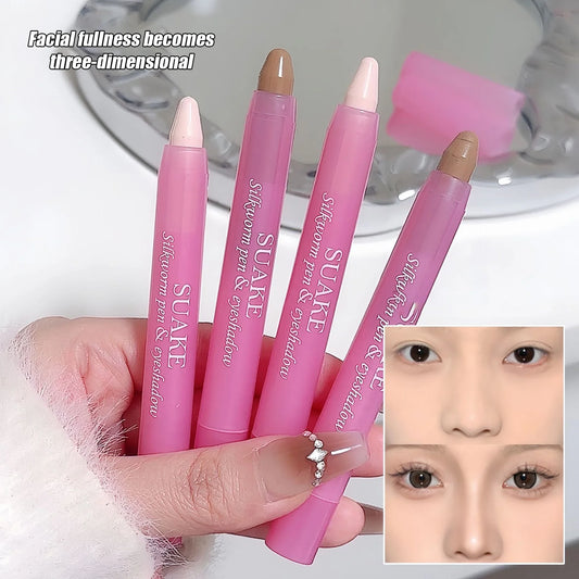 Matte Lying Silkworm Pen Highlighter Contouring Stick Face Outline Shadow Bronzer Concealer Cream 3D Brightening Korea Cosmetic