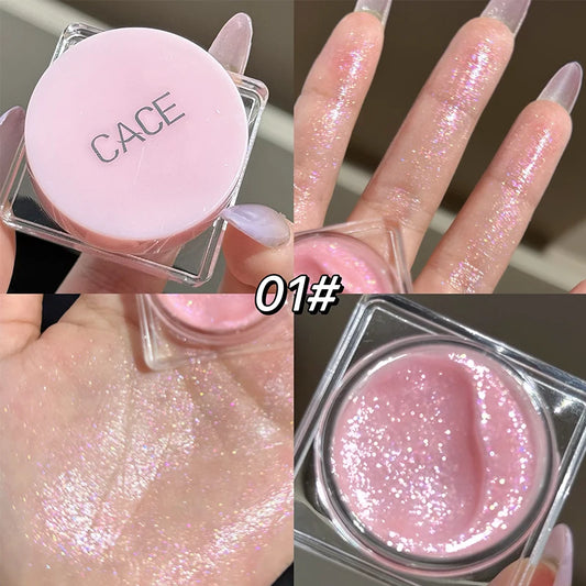 Diamond Sparkle Highlighter Cream Monochrome Shimmering Pearl Silver Face Contour Brighten Makeup Clear Glitter Flash Highlight