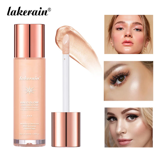 8colors Halo Glow Liquid Filter Liquid Highlighter Face Contouring Pearlescent Makeup Brightener Bronzer Glow Body Face Cosmetic