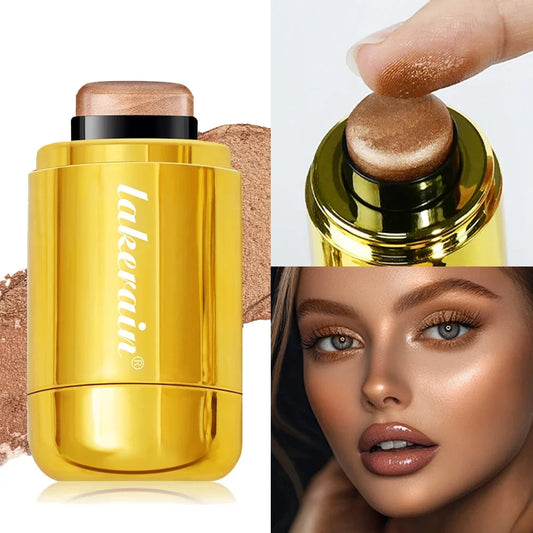 Makeup Highlight Bronzer Stick Shimmer Champagne Brown Shine Highlighter Cream Face Body Brighten Glitter Natural Contour Blush