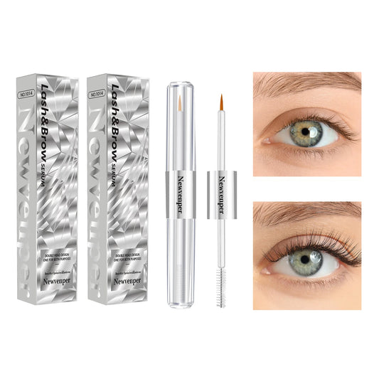 2 Pcs Eyelash Essence with Double Brush Design Nourishing Eyelash Eyebrow Enhancer Serum for Beautiful, Healthier Lashes and Brows
