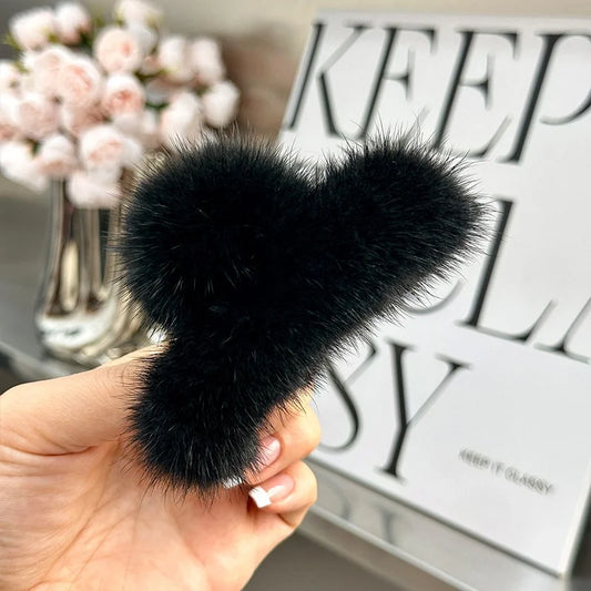 Claw Clip Hair Clips for Women Popular Hair Catches Hairpin Woman Accesories Vintage Natural Mink Hairclip Accessories Girls New