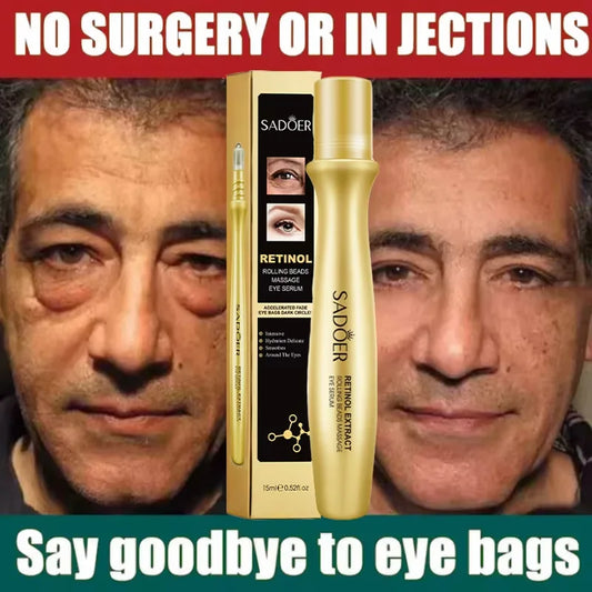 Instant Eye Bag Removal Rolling Beads Massage Serum Retinol Anti-Wrinkle Firm Skin Anti Dark Circle Puffiness Brighten Eye Care